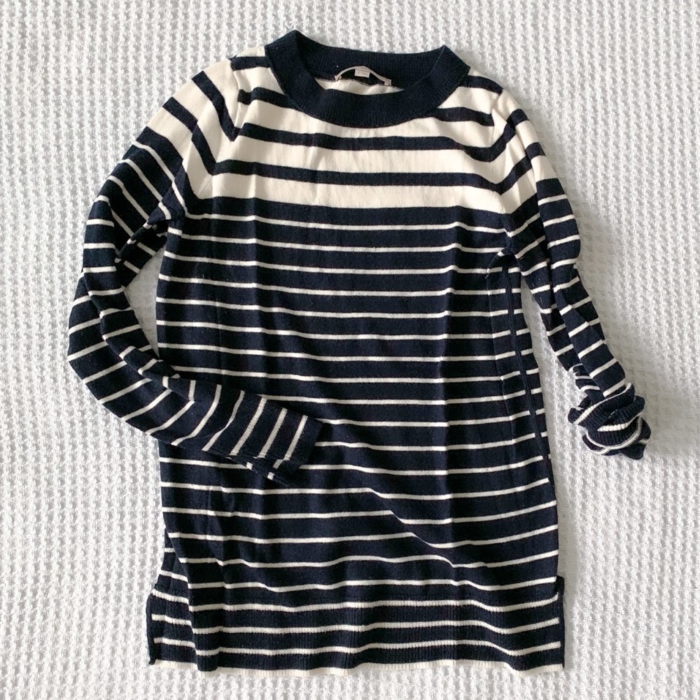 Navy and cream striped sweater